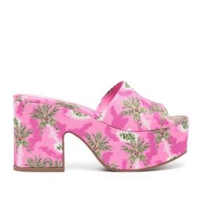 Larroude palm-tree print 90mm mules